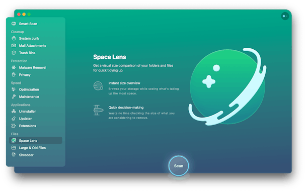 Space lens module of CleanMyMacX