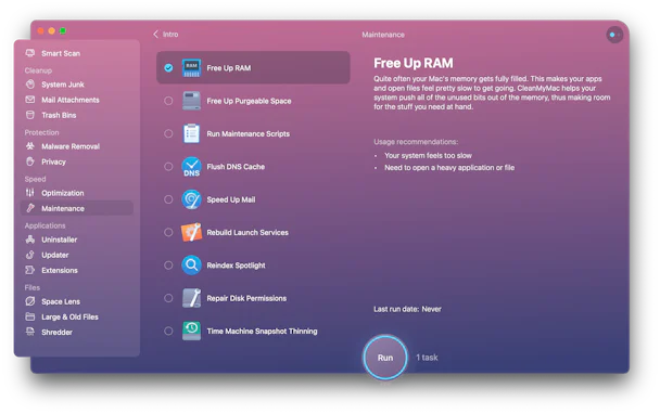 Geben Sie den Arbeitsspeicher Ihres Mac mit CleanMyMacX frei