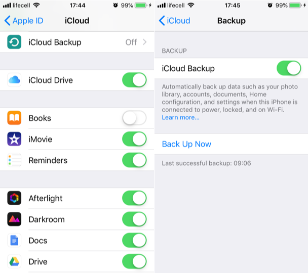 how to backup iphone to icloud from the phone