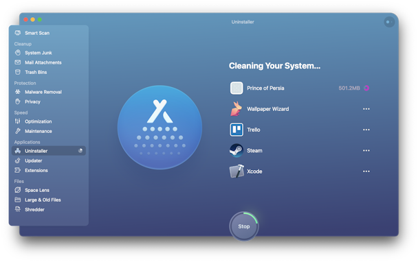 Cleaning your system in Uninstaller module of CMMX