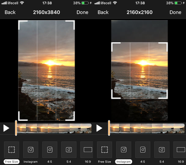 how to crop a video in imovie iphone