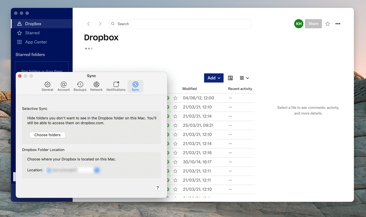 how do i get dropbox on mac to open cloud folder