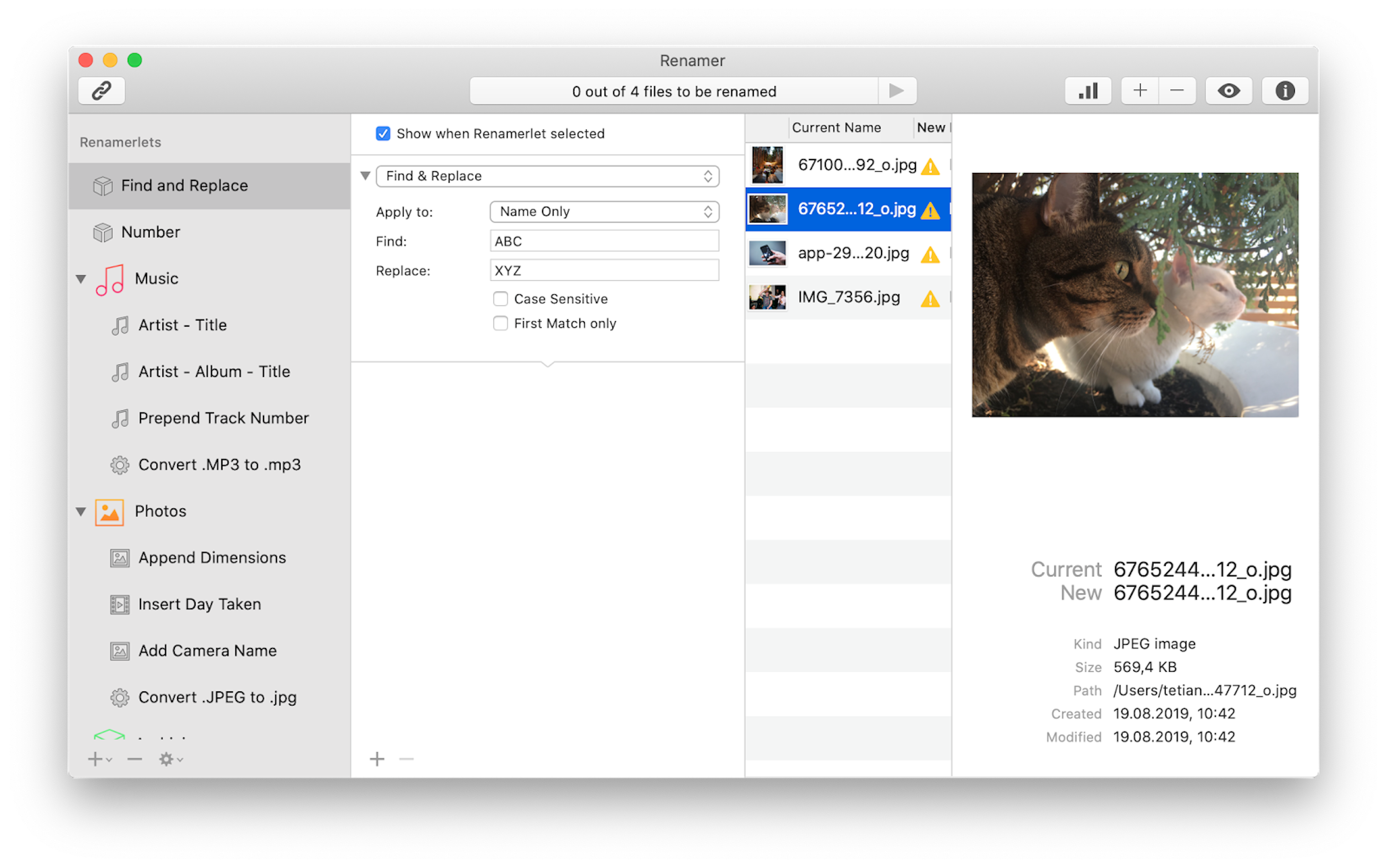 how to rename photos on a mac