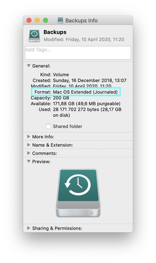 change permissions on mac backup external hard drive
