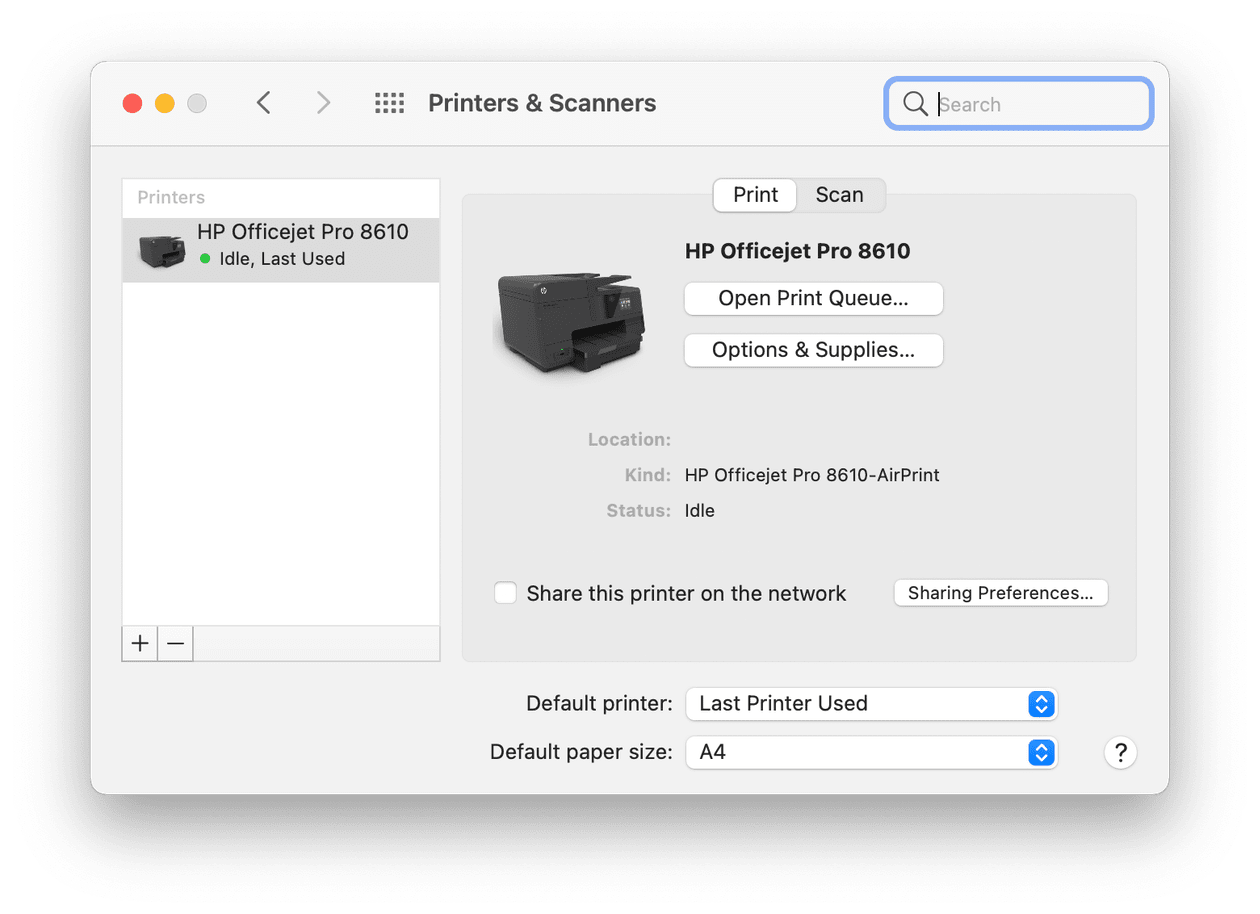 mac system preferences crashes printers & scanners